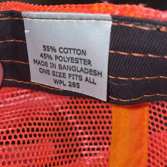 STIHL Mens Hat Trucker Baseball Cap Orange Mesh Adjustable Snap Back - Picture 6 of 6